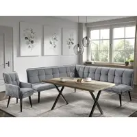 Exxpo - Sofa Fashion Essbank "Mocca Essbank, Sitzbank", grau (anthrazit), B:260cm H:94cm T:201cm, Sitzbänke, Essbank, hoher Sitzkomfort, bequem und elegant, hochwertige Detailverarbeitung