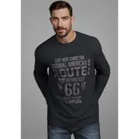 Man'S World Rundhalsshirt "Neue Kollektion", Herren, Gr. S, schwarz, Single Jersey, Obermaterial: 100% Baumwolle, bedruckt, regular fit, Rundhals, Bündchen, Shirts Rundhalsshirt, mit Bündchen