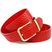 Anthoni Crown Ledergürtel , Damen, Gr. 85, rot, Rindsleder, Gürtel Ledergürtel