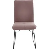 K+W Komfort & Wohnen Kufenstuhl , rosa (altrose, schwarz), B:46cm H:91cm T:62cm, Stühle, Kufenstuhl, Drahtgestell in Metall schwarz, Griff am Rücken, Steppung im Sitz