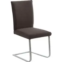 K+W Komfort & Wohnen Freischwinger "Santos III", braun (dunkelbraun 78, edelstahlfarbig), B:47cm H:99cm T:62cm, Stühle, Freischwinger, mit Sattlernaht, Gestell aus Edelstahl, hochwertiger Sitzkomfort