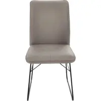 K+W Komfort & Wohnen Kufenstuhl , grau (stahl, schwarz), B:46cm H:91cm T:62cm, Stühle, Kufenstuhl, Drahtgestell in Metall schwarz, Griff am Rücken, Steppung im Sitz