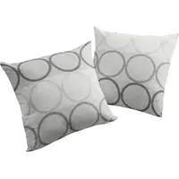 Wirth Dekokissen "Zirbello" Gr. 2, grau (dunkelgrau, kreise), B:50cm L:50cm, Baumwolle, Polyester, Dekokissen_Sitzkissen_Kissenhüllen, Dekokissen, Kissenhülle ohne Füllung, 2 Stück