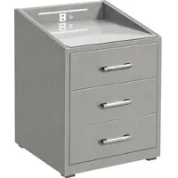 ED EXCITING DESIGN Nachtkonsole "Moon", grau (hellgrau, artemis 18 silber), B:47cm H:61cm T:46cm, Sideboards, Nachtkonsole, mit LED-Beleuchtung und USB-Anschluss & USB-C-Anschluss
