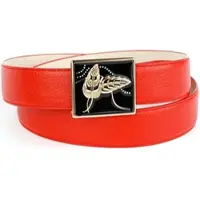 Anthoni Crown Ledergürtel , Damen, Gr. 105, rot, Leder, unifarben, Gürtel Ledergürtel, mit handgefertigter Glasur-Schließe, Bicolor-Optik