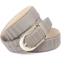Anthoni Crown Ledergürtel , Damen, Gr. 85, grau, Leder, unifarben, Gürtel Ledergürtel, In 3D-Optik, glänzende Schließe