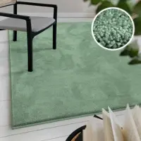 Otto Home Teppich "Lisbea", mint grün, B:160cm H:17mm L:230cm, Polypropylen, Teppiche, Teppich, moderner dichter weicher Kurzflorteppich, Wohnzimmer, Schlafzimmer