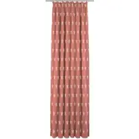 Wirth Vorhang "Crayon" Gr. 2, rot, B:135cm H:145cm, Jacquard, Baumwolle, Polyester, Gardinen, Vorhang