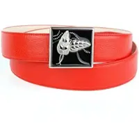 Anthoni Crown Ledergürtel , Damen, Gr. 90, rot, Leder, unifarben, Gürtel Ledergürtel, mit handgefertigter Glasur-Schließe
