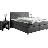 Home affaire Boxspringbett "Bernard, in verschiedenen Breiten", grau (anthrazit), B:168cm L:208cm, Komplettbetten, Boxspringbett, inkl. Topper, Matratze in H2, H3 oder H4 erhältlich