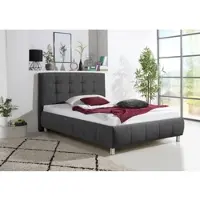 Maintal Polsterbett "Lalley", grau (anthrazit), B:154cm L:209cm, Betten, Polsterbett, inkl. Bettkasten in H2,H3,H4 und 3 Matratzen Ausführungen erhältlich