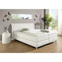 Home affaire Boxspringbett "Coloma" erhältlich in H2, H3 oder H4 inkl. Topper", beige (creme, natur), B:187cm L:215cm, Komplettbetten, Boxspringbett, in H2, H3 oder H4 erhältlich