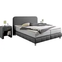 Home affaire Boxspringbett "Cesson, in verschiedenen Breiten", grau, B:167cm L:207cm, Komplettbetten, Boxspringbett, inkl. Topper, wahlweise in H2, H3 oder H4 erhältlich