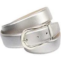 Anthoni Crown Ledergürtel , Damen, Gr. 85, silber (silberfarben), Leder, unifarben, Gürtel Ledergürtel, in Hirschprägung