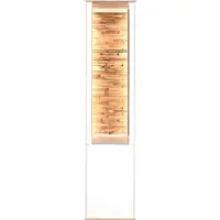 Mäusbacher Standvitrine MÄUSBACHER "Faro", ice weiß supermatt, asteiche, B:43cm H:180cm T:42cm, Schränke, Standvitrine, Faro Standvitrine B 43 cm, inkl. Beleuchtung, Push to open Funktion