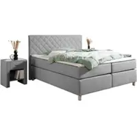 Home affaire Boxspringbett "Bernard, in verschiedenen Breiten", grau, B:168cm L:208cm, Komplettbetten, Boxspringbett, inkl. Topper, Matratze in H2, H3 oder H4 erhältlich