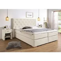 Home affaire Boxspringbett "Chalon, in verschiedenen Breiten", beige, B:223cm L:210cm, Komplettbetten, Boxspringbett, inkl. Topper, wahlweise in H2, H3 oder H4 erhältlich