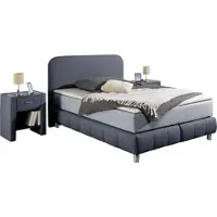 Home affaire Boxspringbett "Cesson, in verschiedenen Breiten", blau, B:147cm L:207cm, Komplettbetten, Boxspringbett, inkl. Topper, wahlweise in H2, H3 oder H4 erhältlich