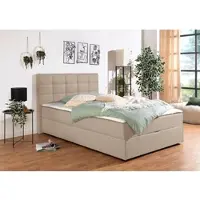 Home affaire Boxbett "Carde", beige (beige, creme), B:154cm L:230cm, Komplettbetten, Boxbett, wahlweise mit Bettkasten, in H2, H3 & H4 erhältlich