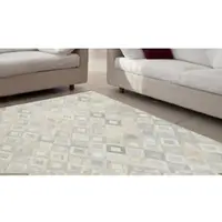 My Home Lederteppich "Arno" Gr. 4, bunt (silberfarben, grau), B:160cm H:8mm L:230cm, Leder, Teppiche, Lederteppich, jeder Teppich-ein Unikat, Wohnzimmer
