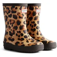 Hunter Kids First Leopard Print Boot leopard print/chocolate brown (LO) K5