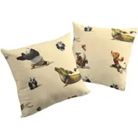 Wirth Dekokissen "Kung Fu Panda" Gr. 2, beige (beige, gemustert), B:50cm L:50cm, Polyester, Dekokissen_Sitzkissen_Kissenhüllen, Dekokissen, Universal Pictures, Kissenhülle ohne Füllung, 2 Stück