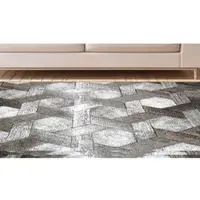 Bruno Banani Teppich "Janor" Gr. 4, grau (grau, beige), B:160cm H:14mm L:230cm, Kunstfaser, Teppiche, Teppich, Kurzflor, pflegeleicht, weich