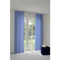 Wirth Vorhang "Toco-Karo" Gr. 4, blau, B:132cm H:245cm, Chenille, Polyacryl, Gardinen, Vorhang
