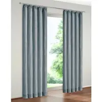 Wirth 1100000002199 "Warnow" Gr. 4, blau (rauchblau), B:132cm H:225cm, Chenille, Polyacryl, Gardinen, 1100000002199, 270 g/m2
