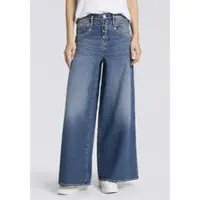 Herrlicher 5-Pocket-Jeans "Shyra Palazzo Denim", Damen, Gr. 32, Länge 34, iconic, Denim/Jeans, Obermaterial: 99% Baumwolle, 1% Elasthan, weit lang, Jeans 5-Pocket-Jeans, mit besonders weitem Bein