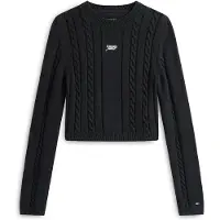 Tommy Hilfiger Cable Script Sweater Black Größe: M | Pullover Outlet | Damen | Schwarz