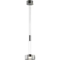 FISCHER&HONSEL GMBH LED-Hängelampe LAVIN, nickel/rauch, Ø 20 cm, Metall/Glas dim
