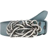 Rettungsring Gürtel Ledergürtel RETTUNGSRING GÜRTEL, Herren, Gr. 105, blau (jeansblau), Leder, unifarben, Gürtel Ledergürtel, mit austauschbarer Schließe »Strohknoten«