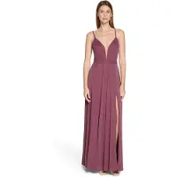 Vera Mont Abendkleid "Abendkleid mit Lurexfaden", Damen, Gr. 34, EURO, rosa (grau, dunkelrot), Obermaterial: 92% Polyamid PA. 5% Polyester PES. 3% Elasthan EL., Kleider Abendkleid