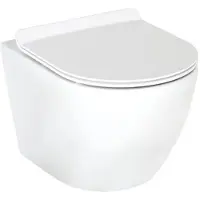 Evenes Combi-Pack Arax Wand-Tiefspül WC 370 x 370 x 485 mm, spülrandlos mit Silent Flush + WC-Sitz, weiß glänzend - 93 244 96