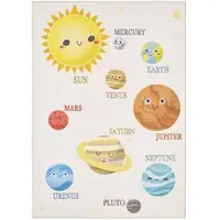Ayyildiz Teppiche Kinderteppich "PLAY 2019", rechteckig, 8 mm Höhe, rutschhemmend, Motiv Weltall, Monde, Sonnensystem, Kurzflor