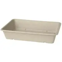 Biopak DUNI Bagasse Box ungeteilt, rechteckig, Praktische beliebte Schale aus nachwachsenden Zuckerrohrfasern, 1 Karton = 12 x 40 Stück, 1200ml, braun