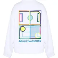 Lotto Sweatshirt , Damen, Gr. M (38), weiß (hellweiß), 80% Cotton, 20% Polyester, bedruckt, Rundhals, Bündchen, Sweatshirts Sweatshirt, - mit plakativem Rückenprint