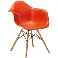 Vitra Stuhl Eames Plastic Armchair DAW 63x83x59 cm rot, Gestell: Ahorn, Designer Charles & Ray Eames