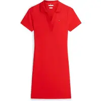 Tommy Hilfiger Polokleid "SLIM OPEN NK POLO DRESS SS" mit gestickter Flagge
