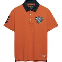 Superdry für Herren. M1110469A Vintage Pique Rugby orange Polohemd (M), Lässig, Baumwolle, Kurzarm