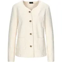 Goldner Jackenblazer "Baumwollblazer mit Glanzdetails", Damen, Gr. 40, weiß, Obermaterial: 55% Polyester PES. 45% Baumwolle CO., Blazer Jackenblazer, Passformnähte