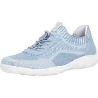 Remonte Damen Sneaker Mesh Gummizug Slipper R3518, Größe:42 EU, Farbe:Blau
