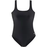 LASCANA Badeanzug , Damen, Gr. 46, Cup B, schwarz, Polyamid, unifarben, Badeanzüge Badeanzug, mit gekreuzten Bändern im Rücken und Shaping-Effekt