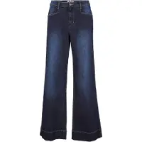Bonprix "Wide Leg Jeans Mid Waist, Stretch" Loose Fit Passform, mit Five-Pocket Style, leicht ausgestelltes Bein