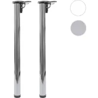 Mendler 2er-Set Tischbein HWC-H34, für Schreibtisch Esstischfuß Tischgestell, klappbar 72cm Edelstahl-Optik