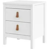 Home affaire Nachttisch "Nachtkommode, Nachtschrank, Beistelltisch", weiß (weiß, weiß, weiß), B:43,6cm H:54,1cm T:38,4cm, Tische, Nachttisch, mit 2 Schubladen, Breite 44 cm, Höhe 54 cm