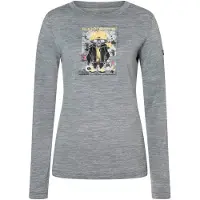 Super.natural - Women's Crazy Mouse L/S - Merinoshirt Gr M grau/ various