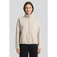 Rich & royal Sweatjacke , Damen, Gr. XL, weiß stone, Sweatware, Obermaterial: 45% Viskose, 44% Polyester, 11% Elasthan, normal, Sweatjacken Sweatjacke, Tunnelzug-Saum, Stehkragen, regular fit