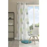 Home wohnideen Vorhang "RAWLINS, 1 Stück, Schlaufen, transparent, Kreis-Motiv" Gr. 4, grün, B:140cm H:245cm, Voile, Polyester, Gardinen, Vorhang
